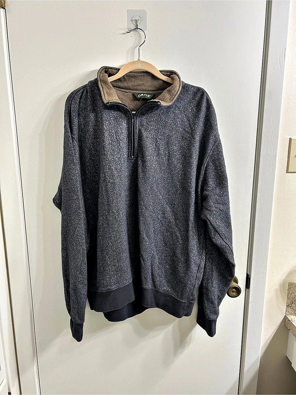 Orvis Quarter-Zip Fleece Pullover in Gray XL Like New
